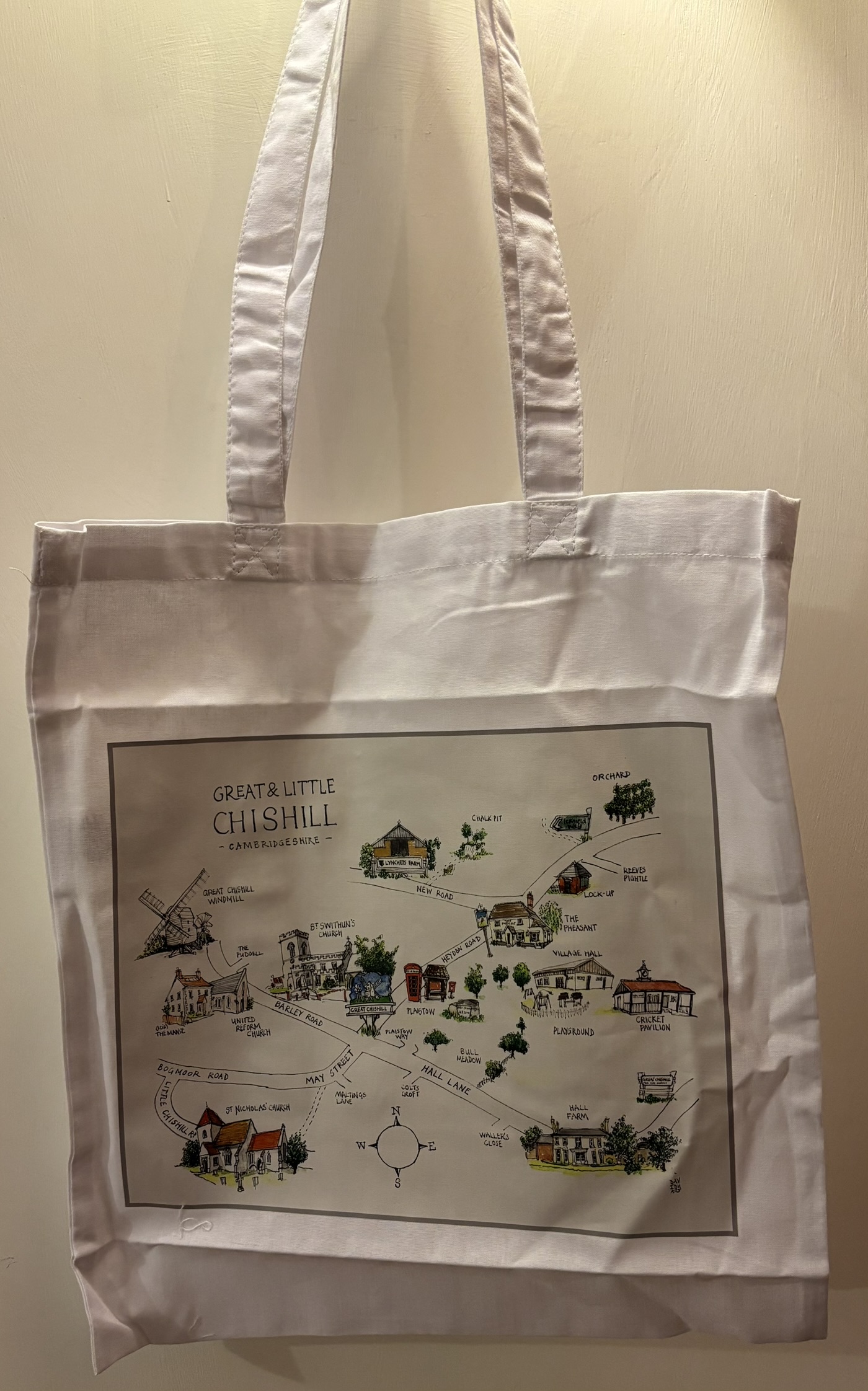 Tote bag with map of Great Chishill